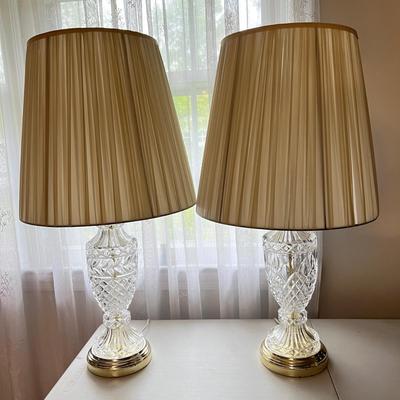 2 Cut Glass Tabletop Lamps