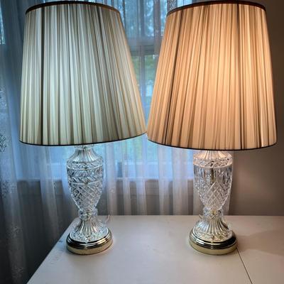 2 Cut Glass Tabletop Lamps