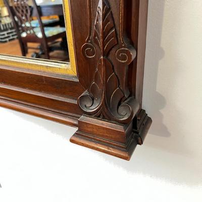 Vintage 5' Tall Ornate Carved Wood Mirror
