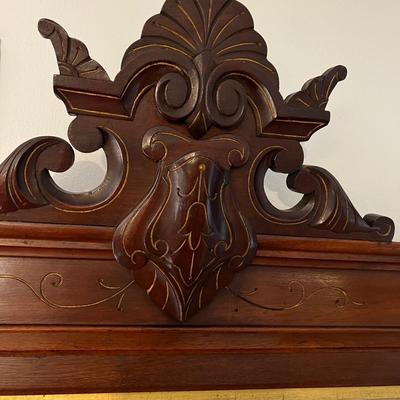 Vintage 5' Tall Ornate Carved Wood Mirror