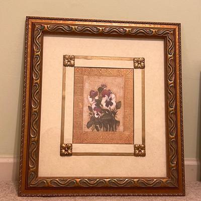 ‘Pansy’ By Hely & More Floral Art in Ornate Frames (GB-RG)
