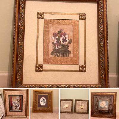 ‘Pansy’ By Hely & More Floral Art in Ornate Frames (GB-RG)