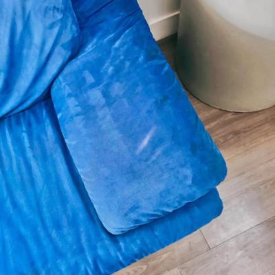 Vintage Postmodern 1980’s Cobalt Blue Sculptural Loveseat Sofa Couch Sofa by Natuzzi • Made in Italy
