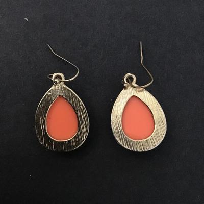 Faux peach stone dangle earrings