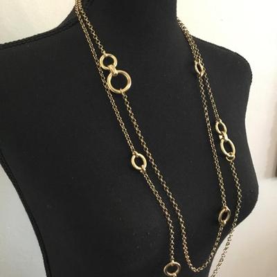Very nice gold toned, vintage Talbots multi layered necklace