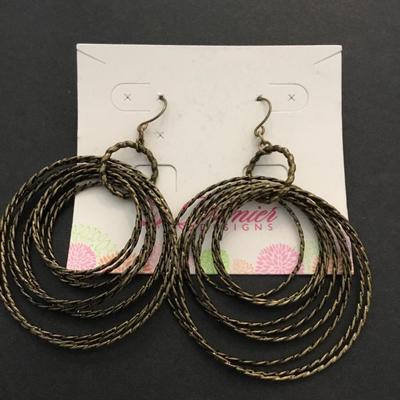 Vintage premier, design, antique bronze, toned statement earrings