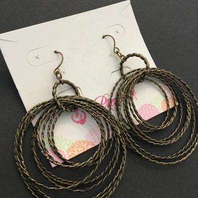 Vintage premier, design, antique bronze, toned statement earrings