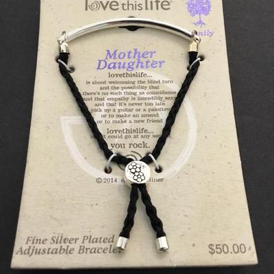 Beautiful find silver plated, adjustable, slider, bracelet, mother, daughter