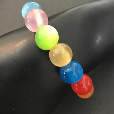 Beautiful vintage multicolor moon glow bead stretch bracelet