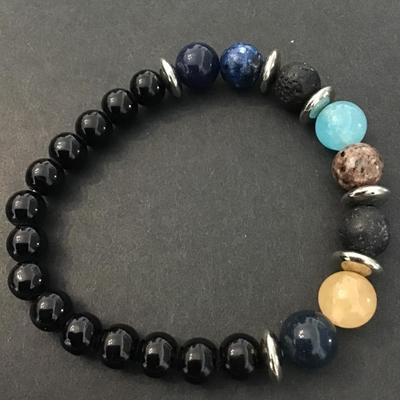 Multi precious stone bead bracelet
