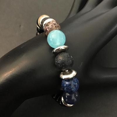 Multi precious stone bead bracelet