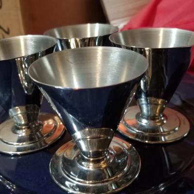 4 Chrome Goblets