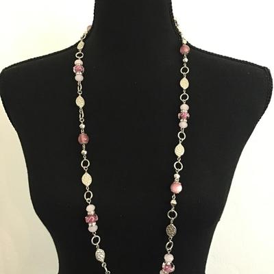 Purple premier design glass beaded necklace