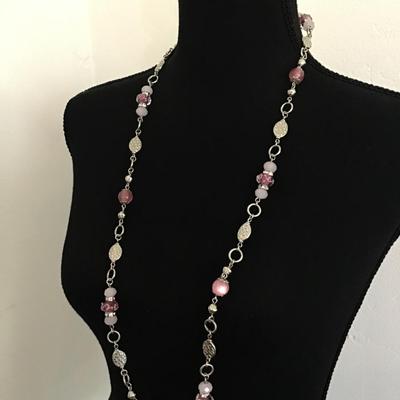 Purple premier design glass beaded necklace