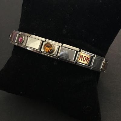 D’Linq stainless steel I Italian stretch charm bracelet MoM