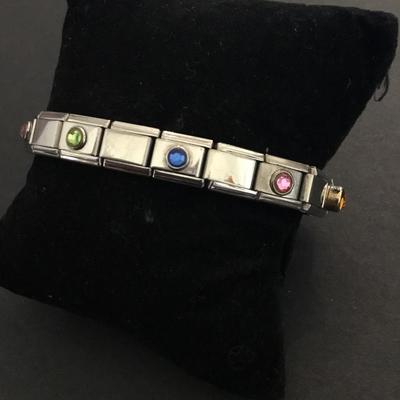 D’Linq stainless steel I Italian stretch charm bracelet MoM