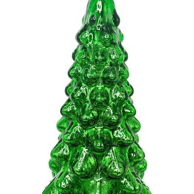 Set of 2 Ceramic Light-up Christmas Trees