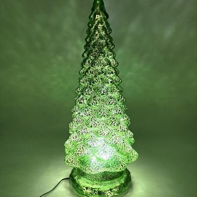 Set of 2 Ceramic Light-up Christmas Trees