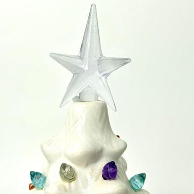 Set of 2 Ceramic Light-up Christmas Trees