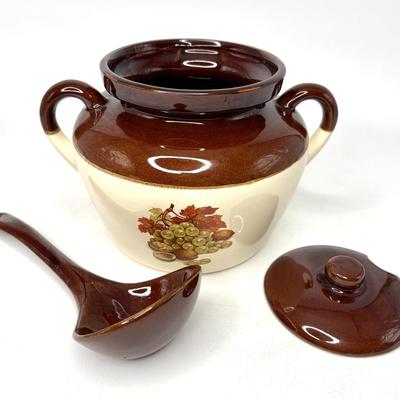 Vintage McCoy Bean Pot with Matching Mugs