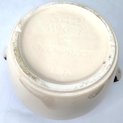 Vintage McCoy Bean Pot with Matching Mugs