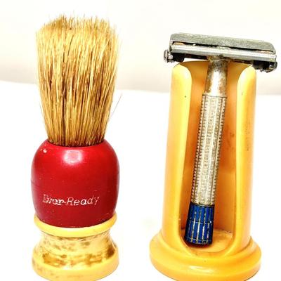 Vintage Brass Shaving Set