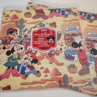 Two Packs of Vintage Disney Gift Wrap