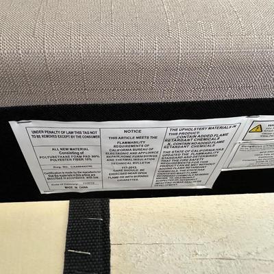Sale Photo Thumbnail #246: Button-tufted headboard and decorative nailhead trim. See photos of mark on top right of the headboard and middle of the foot board.

Dimensions: 52” tall x 56.5”  x 80”