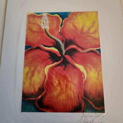 Signed Print of a Tropical Flower