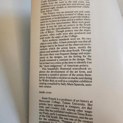 Sale Photo Thumbnail #193: This auction is for a copy of the Newcomb Pottery Book by Jessie Poesch. The out-of-print book is a great find for any lover of Newcomb Pottery. This book is softcover with 160 pages of historical information and both color and black and white photos. Thi