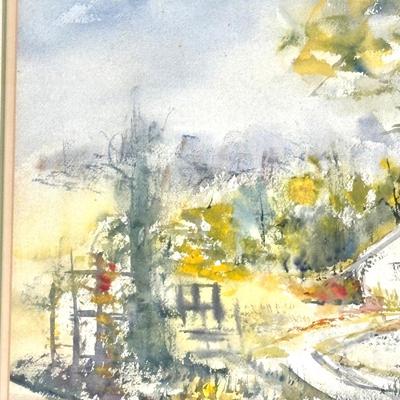 Watercolor Country Barn Painting - Leona B. Majaria