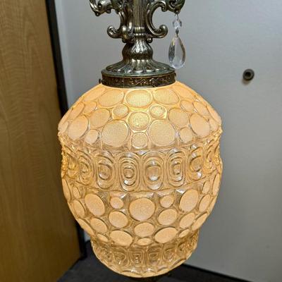 Aurora Vintage Art Glass Swag Hanging Lamp Retro MCM Hollywood Regency
