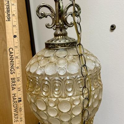 Aurora Vintage Art Glass Swag Hanging Lamp Retro MCM Hollywood Regency
