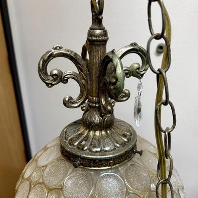 Aurora Vintage Art Glass Swag Hanging Lamp Retro MCM Hollywood Regency