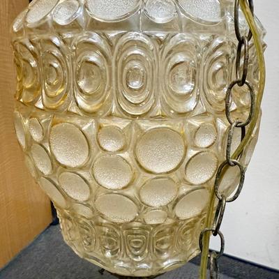 Aurora Vintage Art Glass Swag Hanging Lamp Retro MCM Hollywood Regency