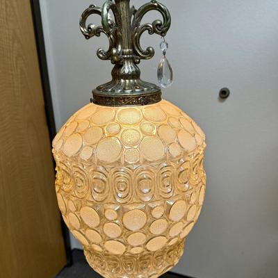 Aurora Vintage Art Glass Swag Hanging Lamp Retro MCM Hollywood Regency