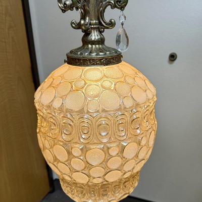 Aurora Vintage Art Glass Swag Hanging Lamp Retro MCM Hollywood Regency