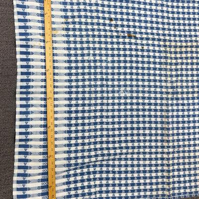 Vintage Table Cloth Blue White Gingham Checkered Pattern 52" x 70"