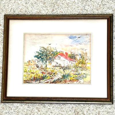 Barn Watercolor Painting - Leona B Majaria