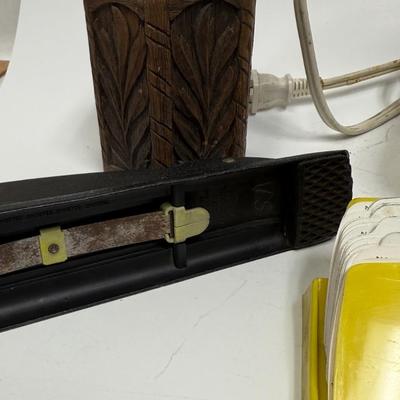 Vintage Office Supplies Tools Sharpener Stapler Bell Pencil Cup Address Flip Files