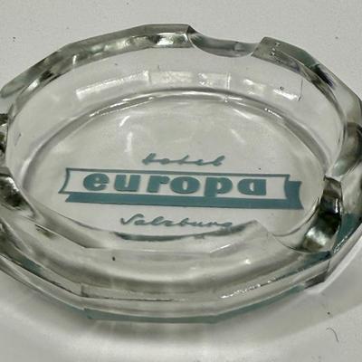 Vintage Clear Glass Ashtray - Hotel Europa Salzburg Austria