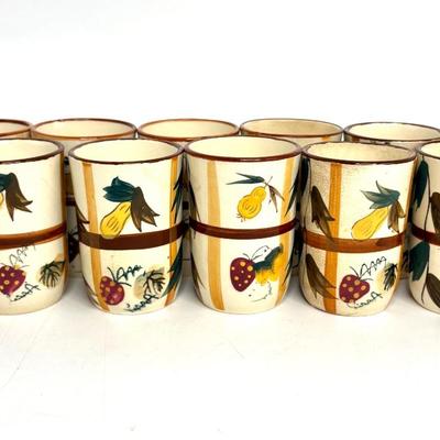 Set of 10 Hand Painted NASCO Cups