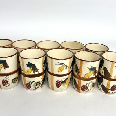 Set of 10 Hand Painted NASCO Cups