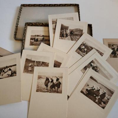 Sale Photo Thumbnail #207: This auction lot is for a sweet box of Vintage Dutch Miniature Prints.  These little prints could be used for so many purposes.  There are at least 22 cards in the box - the top card in each stack has darkened from age, the remainder are quite nice.  Wher