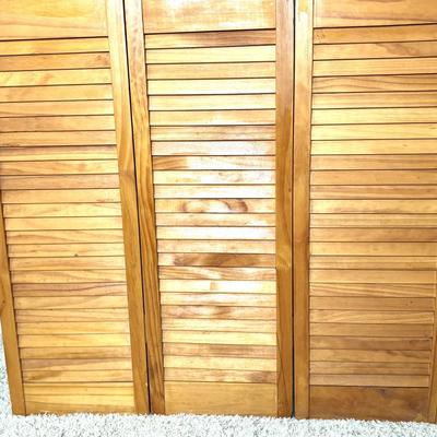 Solid Wood Louvered Door Room Divider