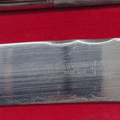 Lewis Rose & Co Sheffield, England Stag Handle Carving Set