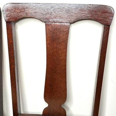 Set of 2 Solid Wood Striped Chairs