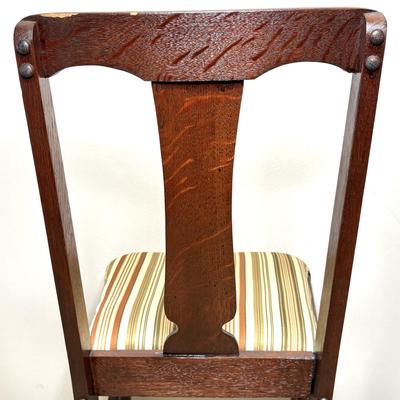 Set of 2 Solid Wood Striped Chairs
