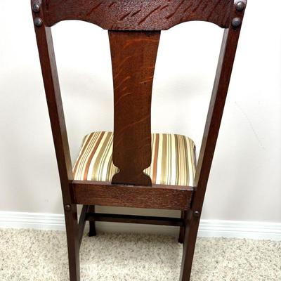 Set of 2 Solid Wood Striped Chairs