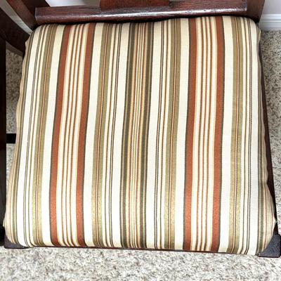 Set of 2 Solid Wood Striped Chairs